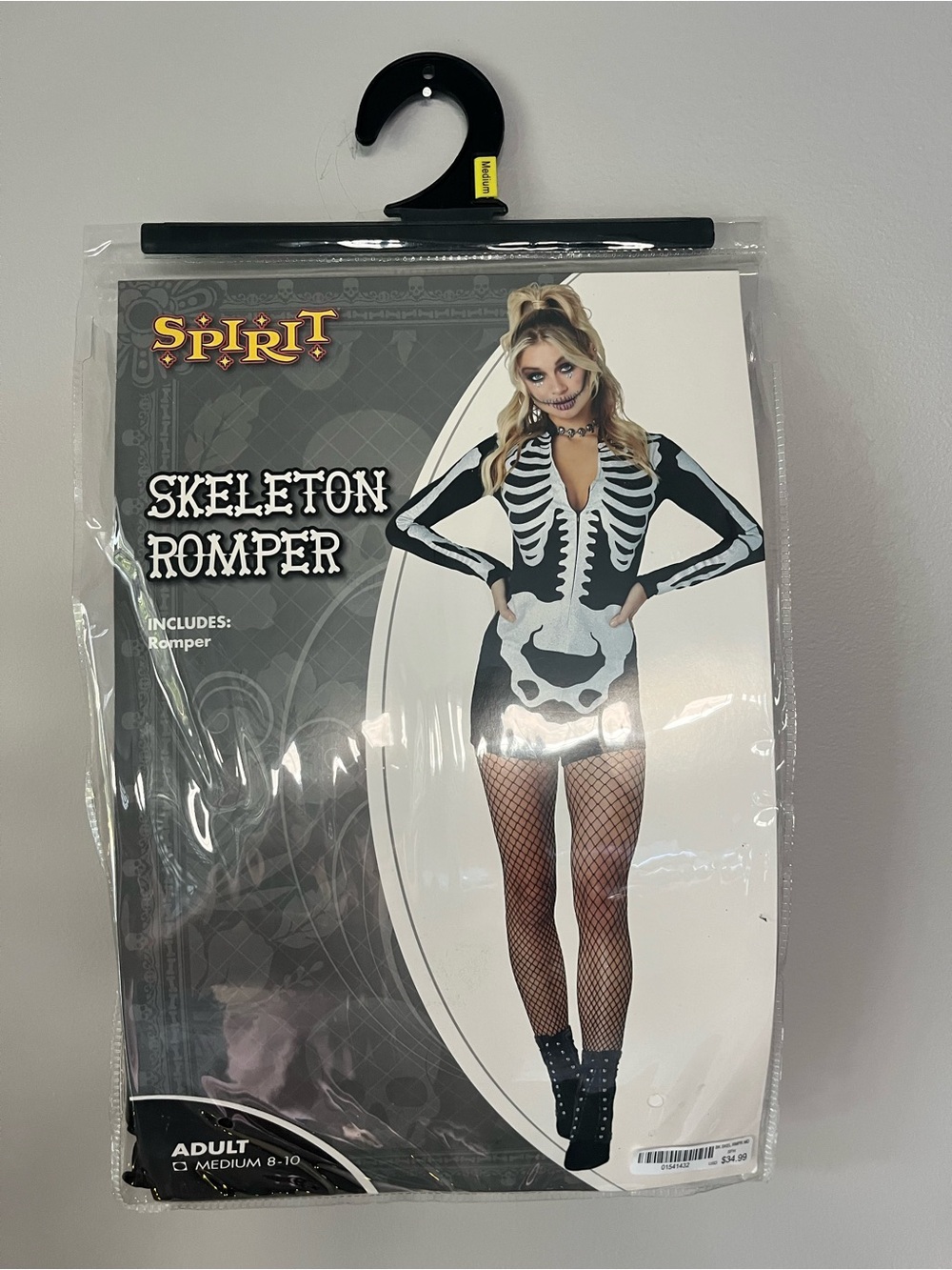 Spirit Black & White Skeleton Romper Costume
